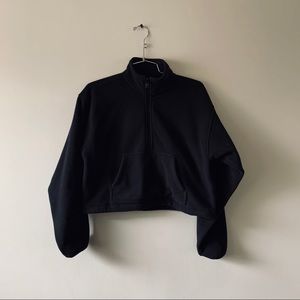 aritzia tna crop turtleneck 1/4 zip fleece